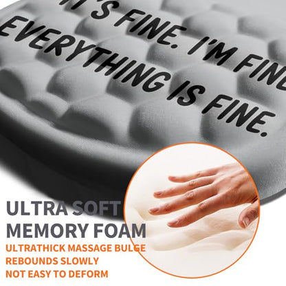 Ergonomic Joint Wrist Support Mouse Pad with Memory Foam Cushion Massage Bump, Carpal Tunnel Pain Relief Mousepad Slope Design for Wrist Rest, 11.8x7.9 in, Funny Coffee Cat - color: Funny Coffee Cat