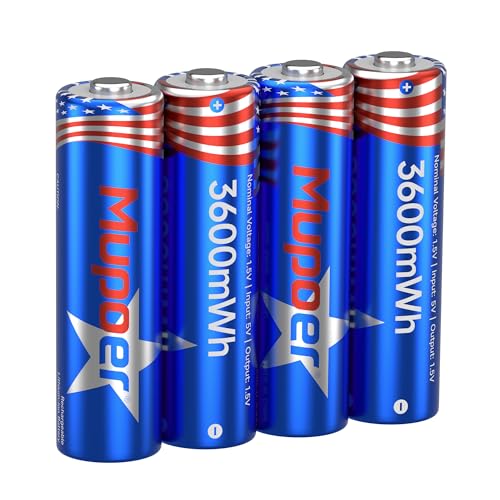 3600mWh Rechargeable AA Batteries 4 Count,Lithium Battery AA 1.5V,Double A Rechargeable Battery Long Lasting,Pilas Recargables Aa High Capacity,Li ion Two A Batteries for Blink Camera Xbox - size: Only 3600mWh 4AA Batteries