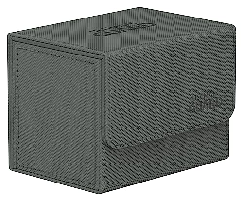 Ultimate Guard Sidewinder 80+, Deck Box for 80 Double-Sleeved TCG Cards, Grey, Magnetic Closure & Microfiber Inner Lining for Secure Storage - color: Grey, size: 80+