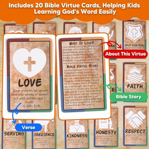 Garybank Bible Trivia Dartboard Game for Kids to Develop Biblical Virtue | 280 Trivia Questions, 20 Christian Virtue Cards, 24 Sticky Balls, Learn Bible Stories and Verses, Youth Group Pastor Ministry