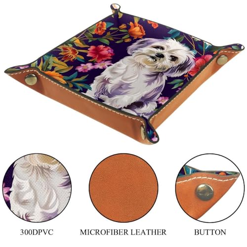Dog Flowers Dice Tray Dice Rolling Tray Folding Dice Holder for Dice Games, Like RPG, DND and Other Table Games - color: Multi 10