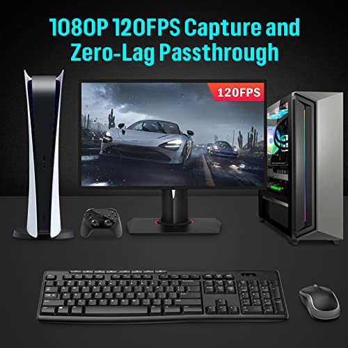 Game Capture Card, HDMI PCI-E 4K 30fps Record | Live Stream from Gaming Systems, Camcorders, DSLRs, Support Zero Delay HDMI Loop-Out