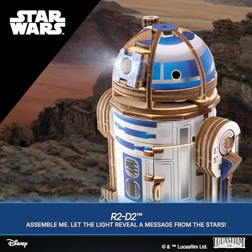 UGEARS Star Wars™ R2-D2™ 3D Wooden Puzzles for Adults - Wooden Model Kits for Adults, 3D Building Puzzle Set Adult Hobby Model Galaxy Puzzle Display Brain Puzzle Craft Kit Hobby Gift for Men and Women