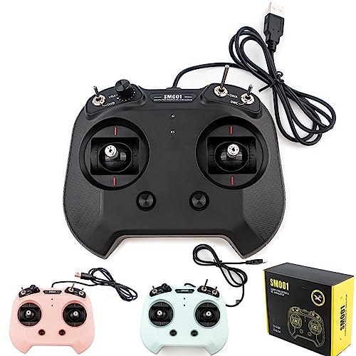 HTLNUZD Flysky FS SM001 Flight Simulator Controller 8 CH, Supports a Variety FMS G3/G3.5/G4/G5/G6/G7 5.0 XTR VRC of Flight Simulation Software for RC Helicopters, Fixed Wing Etc (FS SM001-cyan) - color: Fs Sm001-cyan