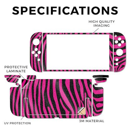 Glossy Glitter Gaming Skin Compatible with Nintendo Switch 2 Console Only - Pink Zebra - Premium 3M Vinyl Protective Wrap Decal Cover - Easy to Apply | Crafted in The USA by MightySkins - color: Pink Zebra, size: Switch 2 Console Skin Only, style: Glossy