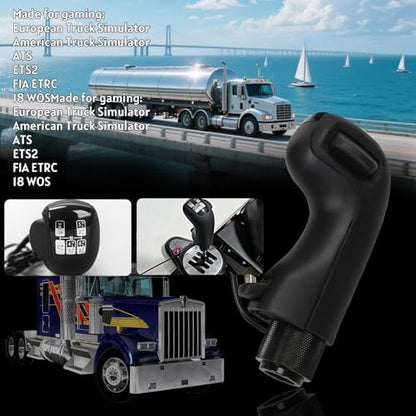 RYLNOK USB American Truck Simulator Shifter Gear Knob for ATS ETS2 18WOS FIA ETRC for Logitech G25 G27 G29 G920 G923,Thrustmaster TH8A,Fanatec SQ,PXN A7 Other DIY PC Sim Racing Shifter
