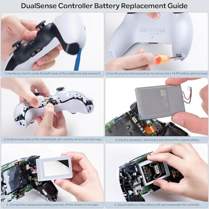 Kosker PS5 Controller Battery Replacement Kit Compatible with PlayStation 5 Original Controller, 8880mWh High Capacity PS5 Controller Battery with Extra Repair Tools Kit for Extended Gaming, 2 Packs - style: PS5 Style-2P