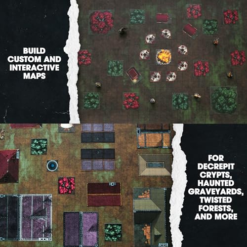 Dungeon Craft Cursed Lands Terrain Set for RPG & DND - 1000+ Double-Sided Dry/Wet Erase Tiles - Modular Battle Map Pieces for Tabletop Games & Dungeon Maps - style: Cursed Lands