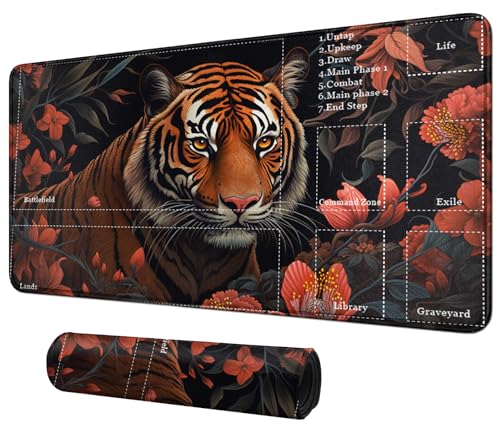 Flowers and Butterflys for MTG & TCG Playmat,BFDHGQZC 24" x 14" Game Mat for MTG/RPG/CCG Trading Card Game Playmats Table Mat Perfect for Card Games Video Games Computer Office - color: Flowers and Butterflys, size: 60*35cm