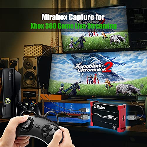 Mirabox Capture Card for Nintendo Switch,USB3.0 1080P 60FPS Video Audio Capture Card,Support 4K@30Hz Input and Passthrough for PS4 PS5 DSLR Xbox Streaming and Recording by OBS
