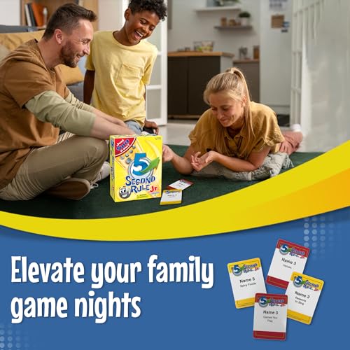 5 Second Rule Game Jr. - Simple Questions Card Game for Family Fun, Party, Kids, Travel, Game Night & Sleepovers - Think Fast and Shout Out Answers - For Ages 6+ - style: Junior