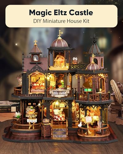 DIY Miniature House Kit, DIY Dollhouse Kit for Adults to Build, Mini House Kit with LED, Mayberry Street Miniatures, Ideal Gifts for Birthday, Halloween Christmas Valentine(Magic Eltz Castle) - color: Magic Eltz Castle
