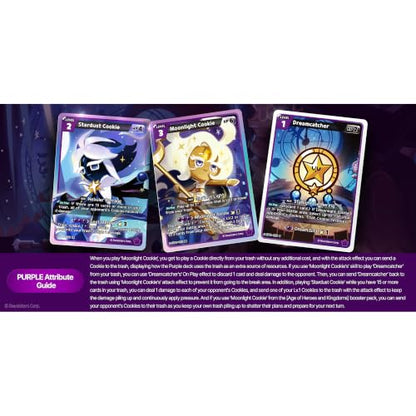 CookieRun TCG: Starter Deck - Glorious Moonlight - Purple Legendary Cookie Moonlight, Ready-to-Play Character Deck, Braverse Trading Card Battle Game - color: Purple
