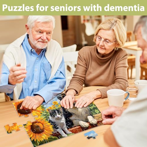 Biarek 6 Pack 36 Large Piece Puzzles for Seniors Puzzle Dementia Alzheimer's Products Activities for Elderly Adults Easy Jigsaw Puzzle Alzheimer's Gift for Patients in Nursing Home with 6 Storage Bags - style: 36 Large Pieces
