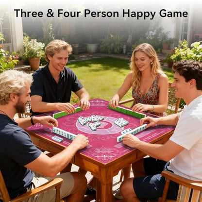 32.4x32.4 Inch Mahjong Mat for Table 3MM Noise Reduction | Non-Slip Mahjong Table Cover for Poker, Card, Board & Tile Games, Dominoes, Ships Rolled No Creases Mahjong Gifts - color: Peach Pink