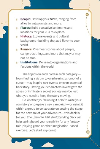 The Ultimate RPG Worldbuilding Deck: 75 Cards to Create and Customize Your Own Game World (Ultimate Role Playing Game Series)