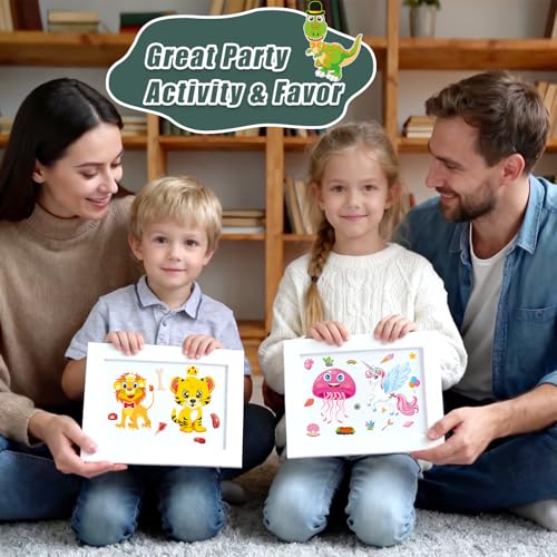 48 Sheets Create Funny Mixed Animals Stickers, Make a Face Stickers for Boys and Girls, Travel Sticker Books, Party Favors, Birthday, Home, School and Activities Gifts for Kids Ages 3+ - style: Mixed Animal