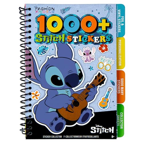 Fashion Angels Disney Stitch Sticker Book, Includes 1,000+ Stickers & Collector Pages, Disney Lilo and Stitch Stickers, Ideal for Accessorizing Kids Notebooks & More | Includes 1,000+ Stickers & Collector Pages, Ideal for Accessorizing Kids Notebooks & Mo