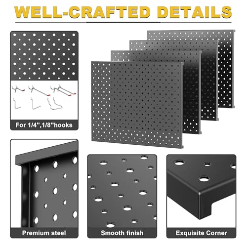 Pegboard Display Stand, Metal Tabletop Pegboard Display, Accessories Rack Organizer for Jewelry, Retail Stores, Craft Shows, 12"X16", 4pcs Black - size: 4Pack 12"X16"