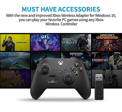 Wireless Adapter with Original IC Chip Compatible with Xbox One Controller for PC Windows 10 11