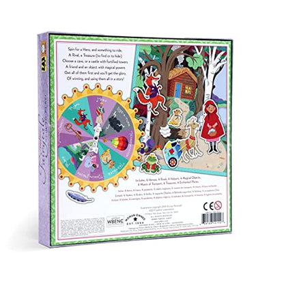 eeBoo Fairytale Spinner Game, Story Building Game, Ages 5+, 2-4 Players | Introduces storytelling & creative thinking. Includes spinner & thematic pieces to create your own story. 15 minute game play - style: Fairytale