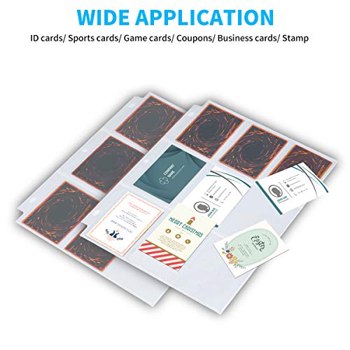 2088 Pockets Baseball Card Sleeves, JIQEZNL Premium 9 Pocket Trading Card Binder Sleeves for 3 Ring Binder, Double Side Card Protector Pages for Pokemon, Yugioh, Sport, Football Card Collector - size: 116 Sheets