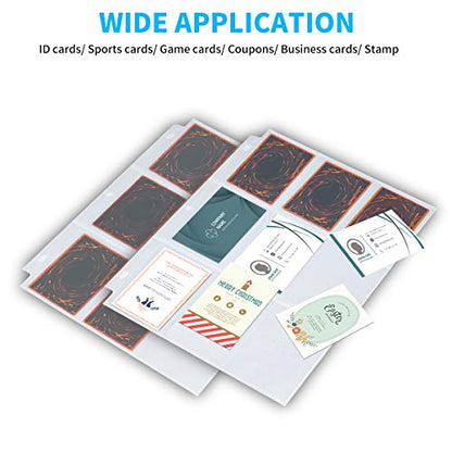 2088 Pockets Baseball Card Sleeves, JIQEZNL Premium 9 Pocket Trading Card Binder Sleeves for 3 Ring Binder, Double Side Card Protector Pages for Pokemon, Yugioh, Sport, Football Card Collector - size: 116 Sheets
