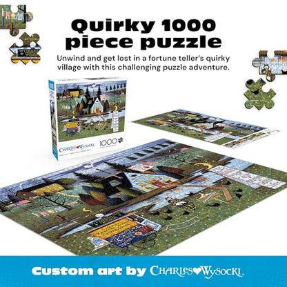 Buffalo Games - Charles Wysocki Know It All - 1000 Piece Puzzle for Adults | Art by Charles Wysocki, Frameable Art, Made in USA, Recycled Board, Includes Poster, Challenging, intermediate to expert - color: Know It All
