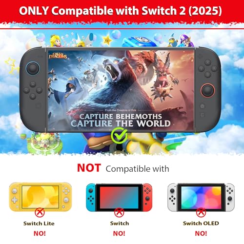 Joycon Joystick Replacement 2 Pack for Switch 2, Replacement Joy-Stick Analog Thumb Stick for Nintendo Joycon 2 (L)/(R) Blue/Red, Left/Right Analog Joystick with Thumbstick Grips & Screws (Blue/Red 4Pack Tool Kit) - color: Blue/Red 4Pack Tool Kit