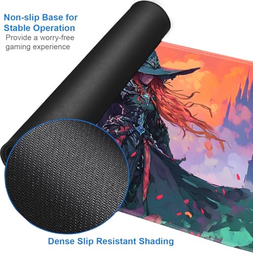 for MTG Game Playmat - 24 x 14 inches with Dices and Storage Bags, Non-Slip Base for TCG and Board Game Card Mats, Trading Card Games Mat, Mage Anime Pattern Collectible Card Playmats - color: Jv-playmat-p7-1-g189