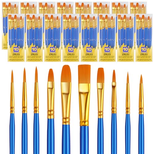 Paint Brushes Set, 160Pcs Round Pointed Tip Artist Paintbrushes for Acrylic Painting Oil Watercolor Canvas Boards Rock Body Face Nail Art, Halloween Pumpkin Ceramic Crafts Supplies，Blue - size: 160