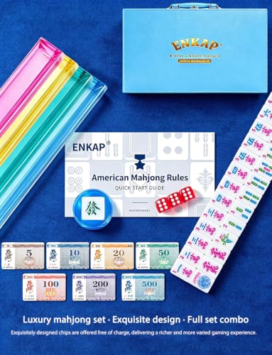 Premium 166 American Mahjong Tile Set with All Accessories for Mahjong Enthusiasts