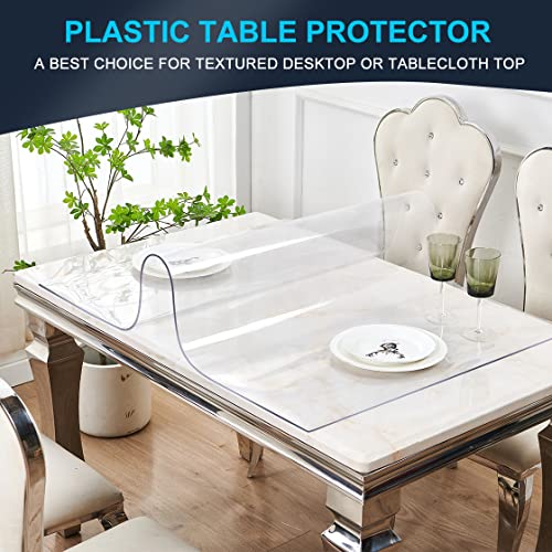 12x32 Small Desk Cover Protector Mat Crystal Writing Table Protector 1.5mm Thick Vinyl Clear Tablecloth Protector Plastic Writing Desk Pad Non-Slip Mats on Top of Desk Coffee Dresser Table - size: 12"x32"