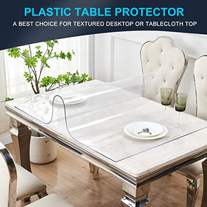 14x48 in Transparent Plastic Desk Cover Protector, 1.5mm Thick PVC Vinyl Wipeable Protector for Office, Computer, Writing Desk, Sofa Table, Media Stand, Coffee Table, Screen Topper - size: 14" x 48" (Rectangular)