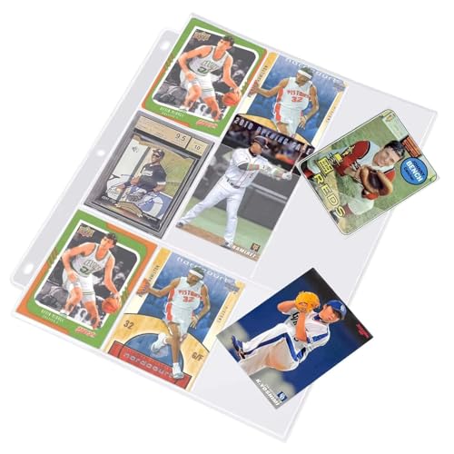 1800 Pockets Trading Card Sleeves, Premium 9-Pocket 100 Pages, Double-Sided Baseball Binder Sleeves, Protectors Binder Sheets for TCG Card Storage - Fits 3 Ring Binder (100 Sheets) - size: 100 Sheets