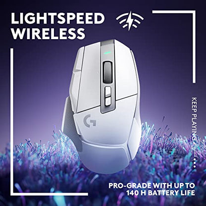 Logitech G502 X Lightspeed Wireless Gaming Mouse - White | Optical Switches, 13 Buttons, <140 hrs Battery, USB-C, Infinite Scroll Toggle, Wireless Charging Capable, for PC/MacOS - color: White, style: Wireless