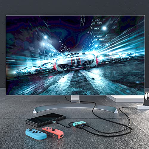 Switch Dock for Nintendo Switch,Portable TV Docking Station Replacement with 4K/60HZ HDMI TV USB 3.0 Port and USB C Charging,Compatible with Nintendo Switch 1 Steam Deck (Blue 1) - color: Dark blue