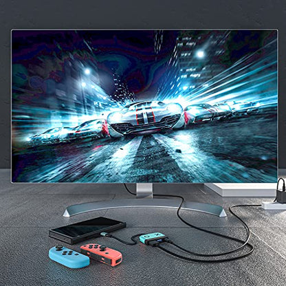 Switch Dock for Nintendo Switch,Portable TV Docking Station Replacement with 4K/60HZ HDMI TV USB 3.0 Port and USB C Charging,Compatible with Nintendo Switch 1 Steam Deck (Blue 1) - color: Dark blue