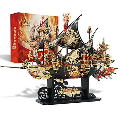 Piececool 3D Metal Puzzles Ship Models Kits to Build for Adults, The Wind Breaker Ship Model Building Kit, Brain Teaser DIY Craft Gifts for Teens Man Woman Family- 709 Pcs - color: Wind Breaker Ship