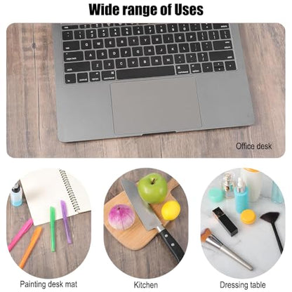 Frosted PVC Soft Glass Desk Pad Protector - Thick Heat Resistant Table Cover, Anti-Scratch Waterproof Rectangular Mat for Office, Durable Tablecloth for Home & Workspace,Transparent version, 1cm thick