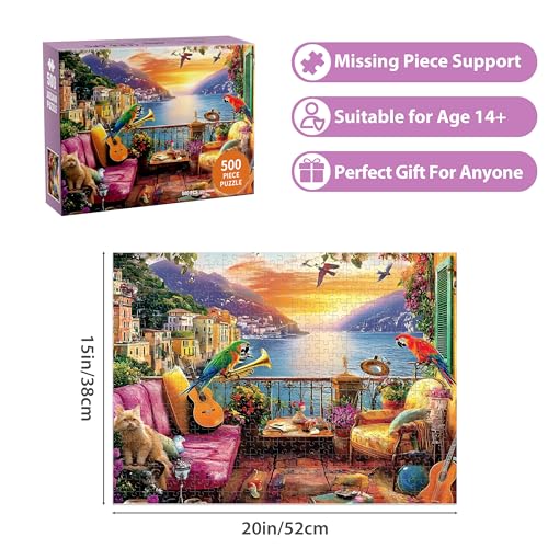 500 Piece Puzzles for Adults, Parrot Jigsaw Puzzle 500 Pieces for Adults Seniors, Nature Landscape Puzzles 500 Pieces for Adult, Holiday Party Gifts, Fun Challenging Family Games 20.5×15 in - style: Nature Puzzle
