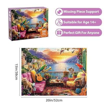 500 Piece Puzzles for Adults, Parrot Jigsaw Puzzle 500 Pieces for Adults Seniors, Nature Landscape Puzzles 500 Pieces for Adult, Holiday Party Gifts, Fun Challenging Family Games 20.5×15 in - style: Nature Puzzle