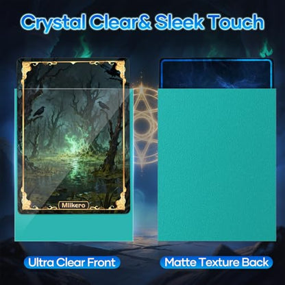 500 Count Card Sleeves, Matte Magic Card Sleeves, Smooth Shuffle & Tear Resistant, Fit for MTG, TCG, CCG (Cyan) - color: Cyan, size: 500 Pack