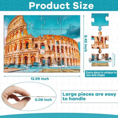 5 Packs 16 Piece Large Jigsaw Dementia Puzzles for Alzheimer’s Products Activities, Alzheimer's Puzzles Easy Memory Cognitive Games for Adults Gift with 5 Storage Bags, Construction - style: Construction