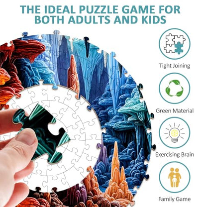 Puzzles for Adults 1000 Pieces, 3-D Visual Cave Jigsaw Puzzles 1000 Pieces for Adults, Puzzles with Letters On Back, Challenging Family Game, 26.5 x 26.5in - color: 3-d Visual Cave