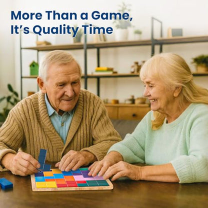 Dementia Activities for Seniors, Memory Games for Seniors with Alzheimers, Wooden Tiles Matching Puzzle Game, Dementia Products for Elderly Adults, Brain Exercise Gift for Parents or Nursing Home