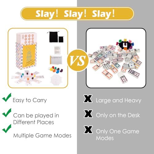 Mexican Train, Mini Travel Dominoes Game:105 Cards+1Hub for Mexican Train+8 Train Marker+1 Instruction+1 Scoresheet,Double 12 and Double 9 Dominoes Set,2-10 Players,Dot Dominoes,Travel Dominoes