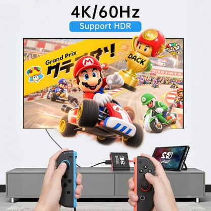 GOPALA Switch 2 Dock, 4k@60Hz for Nintendo Switch 2 Dock for New Version 21.1.0, Plug and Play Switch 2 Portable Dock, 3-in-1 Switch 2 Travel Dock Compatible with Switch 2/Switch 1/OLED/Steam Deck - color: Black+Red