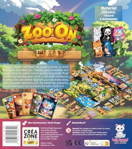 Family Board Game - Build Your Own Animal Zoo - Strategy Card Game for Kids and Adults - Fun Game Night Party Game - 1 to 6 Players Ages 7 and Up