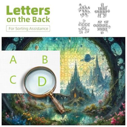 Science Fiction Landscape Jigsaw Puzzle for Adults - Fantasy 1000 Piece with Letters on Back - Challenging Family Game Gift - Finished Size 26.75 x 19.75 - color: Science Fiction